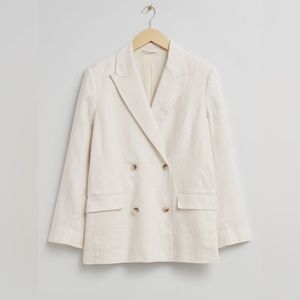 & Other Stories Relaxed Double-Breasted Linen Blazer